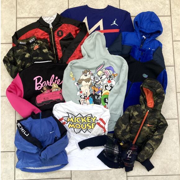 Kids Clothing Lot Youth Boys and Girls Nike Jordan Polo Ralph Lauren Barbie - Picture 1 of 8